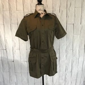Womens SIZE UNKNOWN | Olive Button Front Dress
